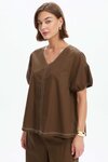 Bishop Sleeve Contrast Top