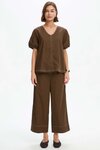Bishop Sleeve Contrast Top