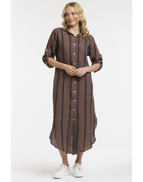 Linen Striped Dress