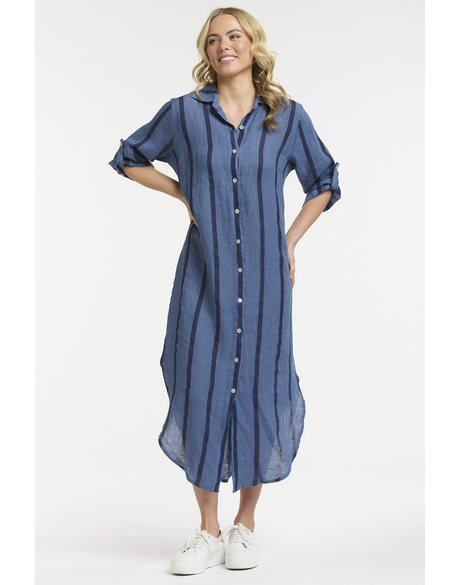 Linen Striped Dress