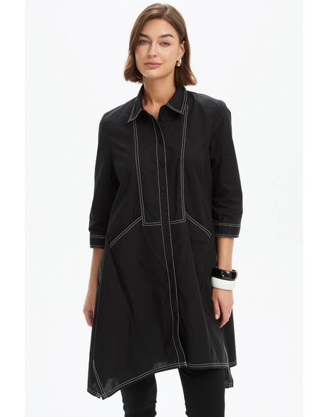 Handkerchief Hem Contrast Shirt