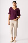 V Neck Elbow Sleeve Top
