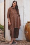 Handkerchief Hem Contrast Shirt