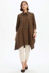 Handkerchief Hem Contrast Shirt