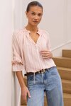 Expedition Shirred Neck Short Sleeve Top