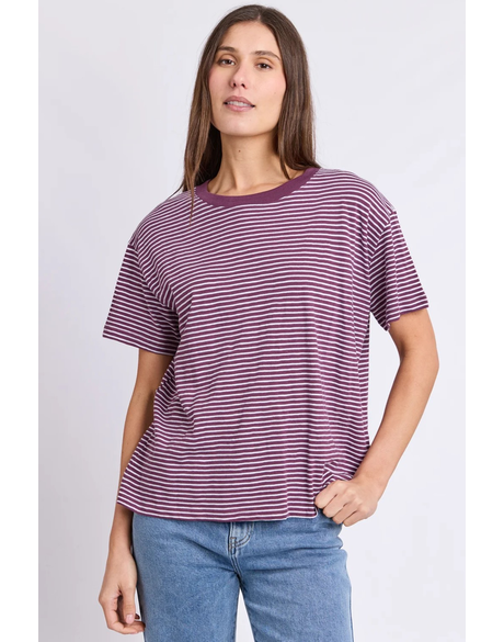 Hutch Stripe Tee (Plum)