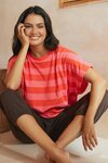 Poet Tee (Tangello/ Pink Stripe)