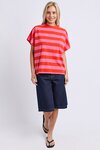 Poet Tee (Tangello/ Pink Stripe)