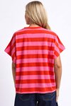 Poet Tee (Tangello/ Pink Stripe)