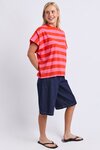 Poet Tee (Tangello/ Pink Stripe)