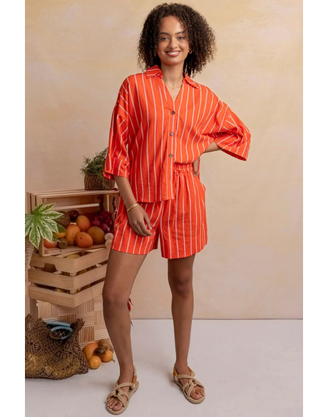 Bloom Shirt (Tangello Stripe)