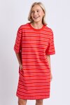 Rouge Tee Dress (Tangello/Pink Stripe)