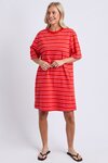 Rouge Tee Dress (Tangello/Pink Stripe)