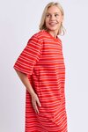 Rouge Tee Dress (Tangello/Pink Stripe)