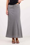 Summit Linen Blend Tie Waist Bias Maxi Skirt
