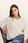 Unite Stripe Long Sleeve Contrast Binding Tee
