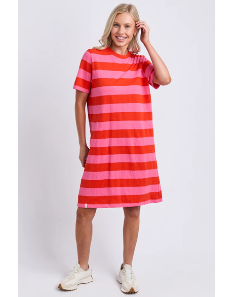 Sprtiz Stripe Dress (Tang/Pink Lemonade Stripe)