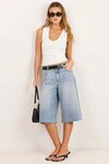 Maverick Vintage Blue Knee Length Bermuda Denim Shorts