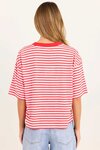 Cohesion Stripe Oversized Contrast Binding Boxy SS Tee
