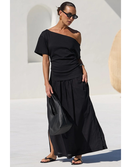 Proximity Black Tee Shirt Maxi Dress