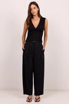 Manifesto Black Barrel Pleat Front Pant