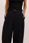 Manifesto Black Barrel Pleat Front Pant