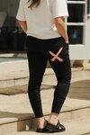 Apartment Pants - Black with Cherry/Blush Squiggle