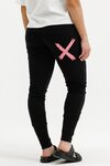 Apartment Pants - Black with Cherry/Blush Squiggle