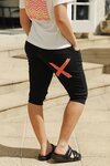 3/4 Apartment Pants - Black with Cherry/Blush 