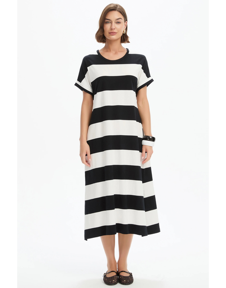 Stripe Easy Midi Dress