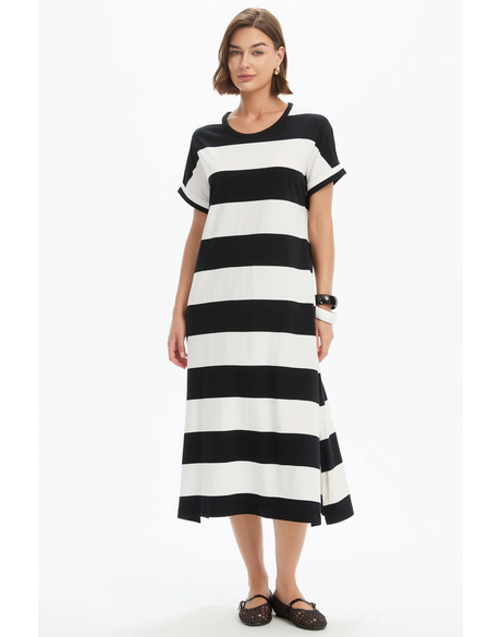Stripe Easy Midi Dress