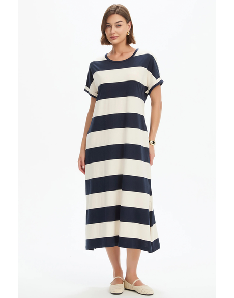 Stripe Easy Midi Dress