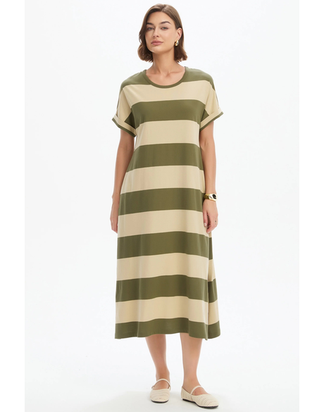 Stripe Easy Midi Dress