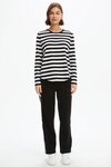 Stripe Curve Hem TShirt