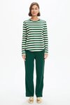 Stripe Curve Hem TShirt