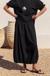 Pin Tuck Hem Poplin Skirt