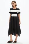 Stripe Hanky Hem Combi Dress