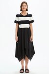 Stripe Hanky Hem Combi Dress