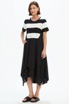 Stripe Hanky Hem Combi Dress