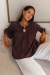 Thea Top (Wine/ White Pinstripe)