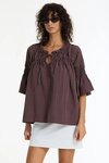 Thea Top (Wine/ White Pinstripe)