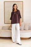 Thea Top (Wine/ White Pinstripe)