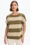 Stripe Bubble Sleeve Tee