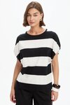 Stripe Bubble Sleeve Tee