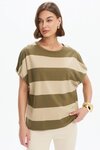 Stripe Bubble Sleeve Tee