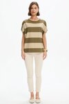 Stripe Bubble Sleeve Tee