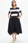 Stripe Hanky Hem Combi Dress