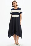 Stripe Hanky Hem Combi Dress