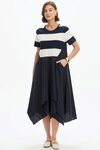 Stripe Hanky Hem Combi Dress