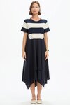Stripe Hanky Hem Combi Dress
